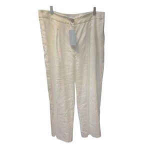 NWT Antonio Melani Linen Trouser Pants in White Sz. 16